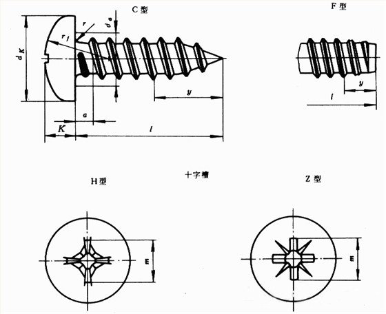 十字盤頭自攻螺釘