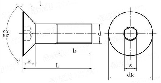 GB70.3內(nèi)六角沉頭螺釘國(guó)標(biāo)號(hào) 